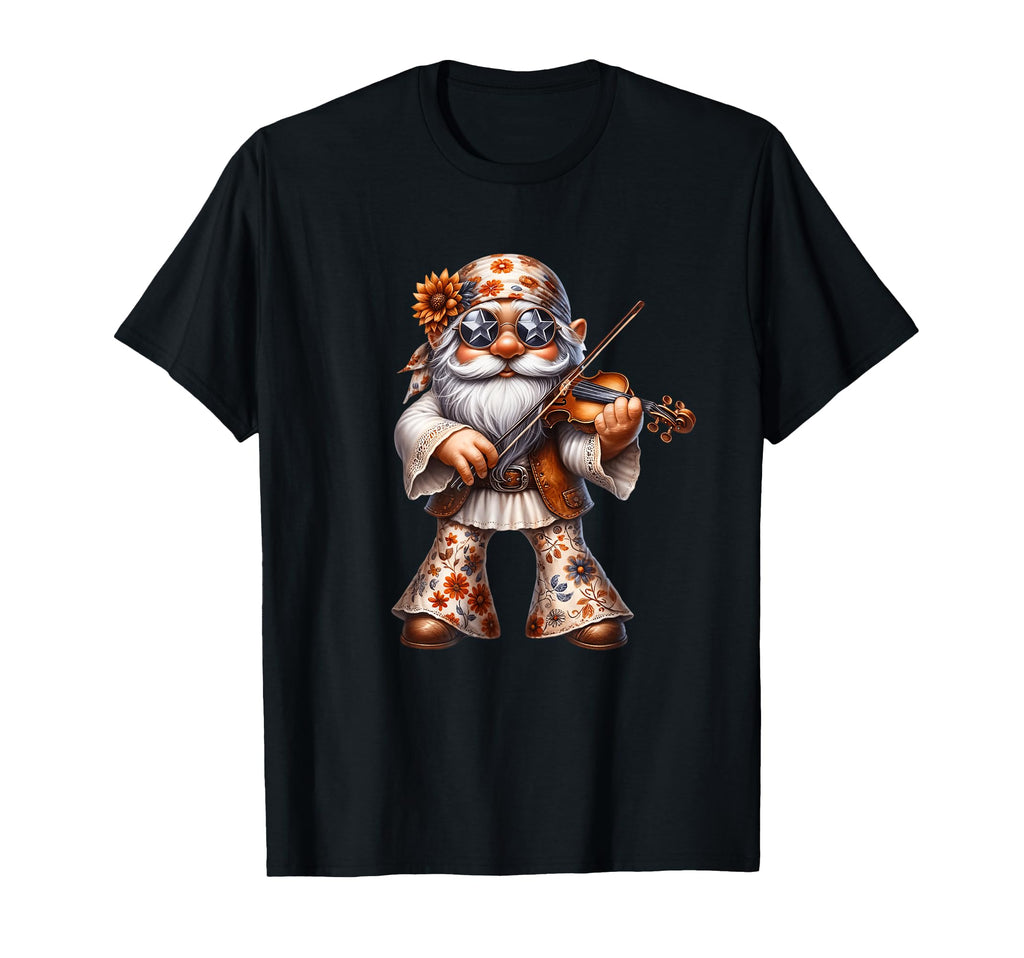 Unique Violin Gnome Boho Hippie T-Shirt - Aesthetic Graphic for Adults - T-Shirt, Sweatshirt, Hoodie