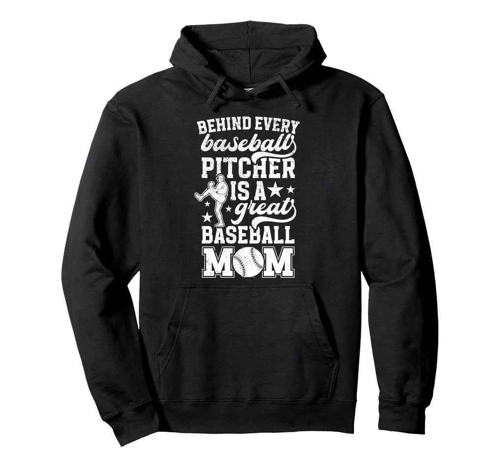 Great Baseball Pitcher Mom Baseball Hoodie - Graphic Print for Adults - T-Shirt, Sweatshirt, Hoodie