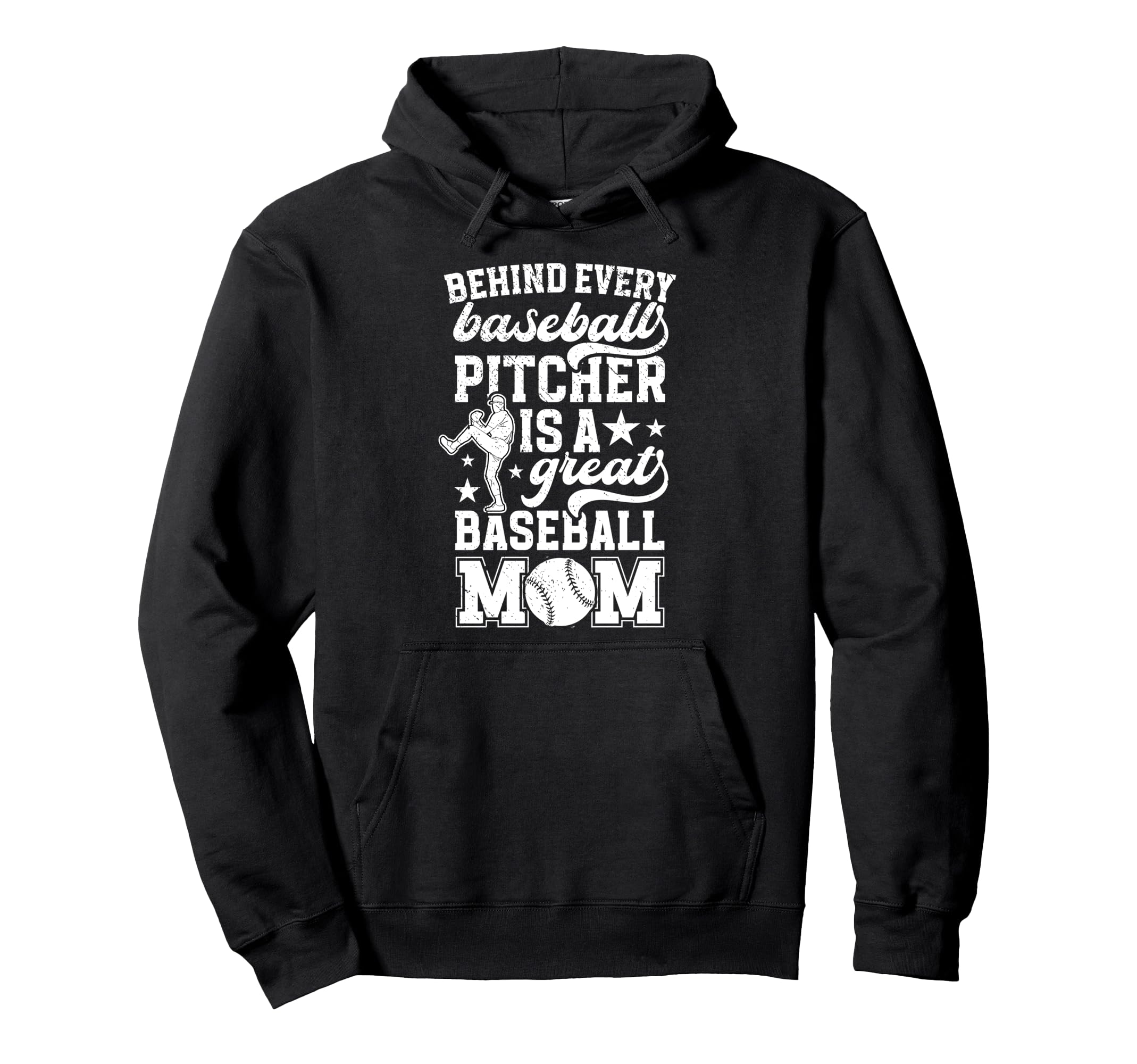Great Baseball Pitcher Mom Baseball Hoodie - Graphic Print for Adults - T-Shirt, Sweatshirt, Hoodie