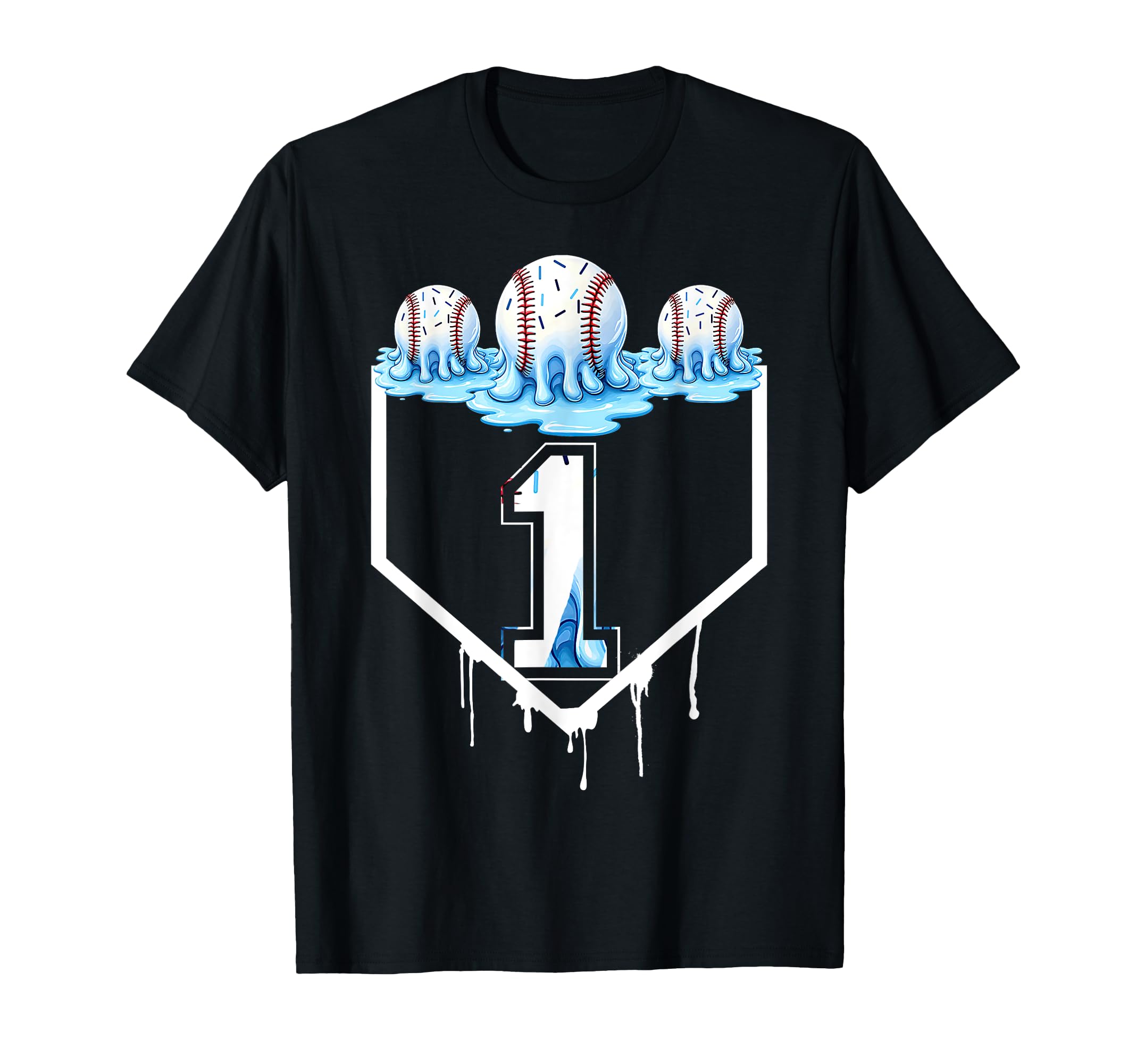 1St Birthday Party Ice Cream Drip T-Shirt - Aesthetic Graphic Unisex - T-Shirt, Sweatshirt, Hoodie