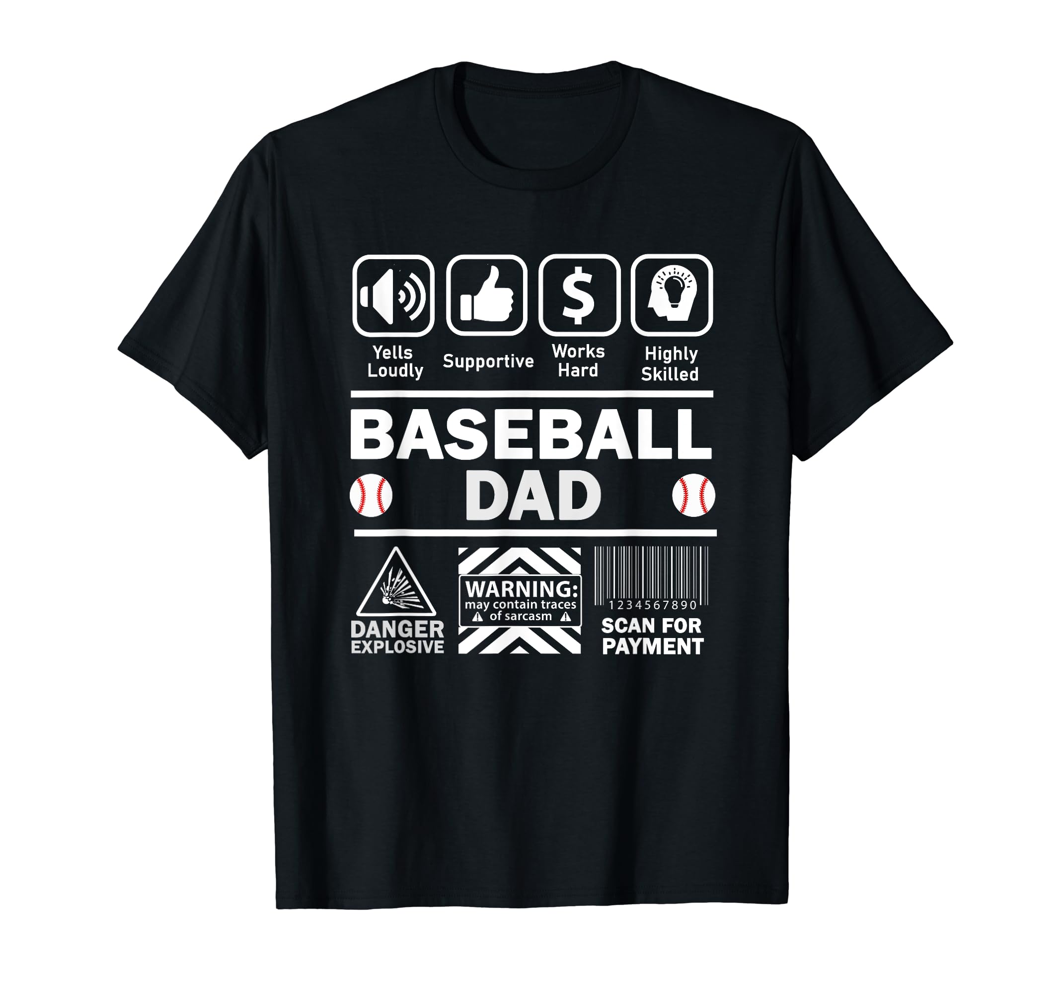 Baseball Dad Funny Contents Sports T-Shirt - Graphic Print for Adults - T-Shirt, Sweatshirt, Hoodie