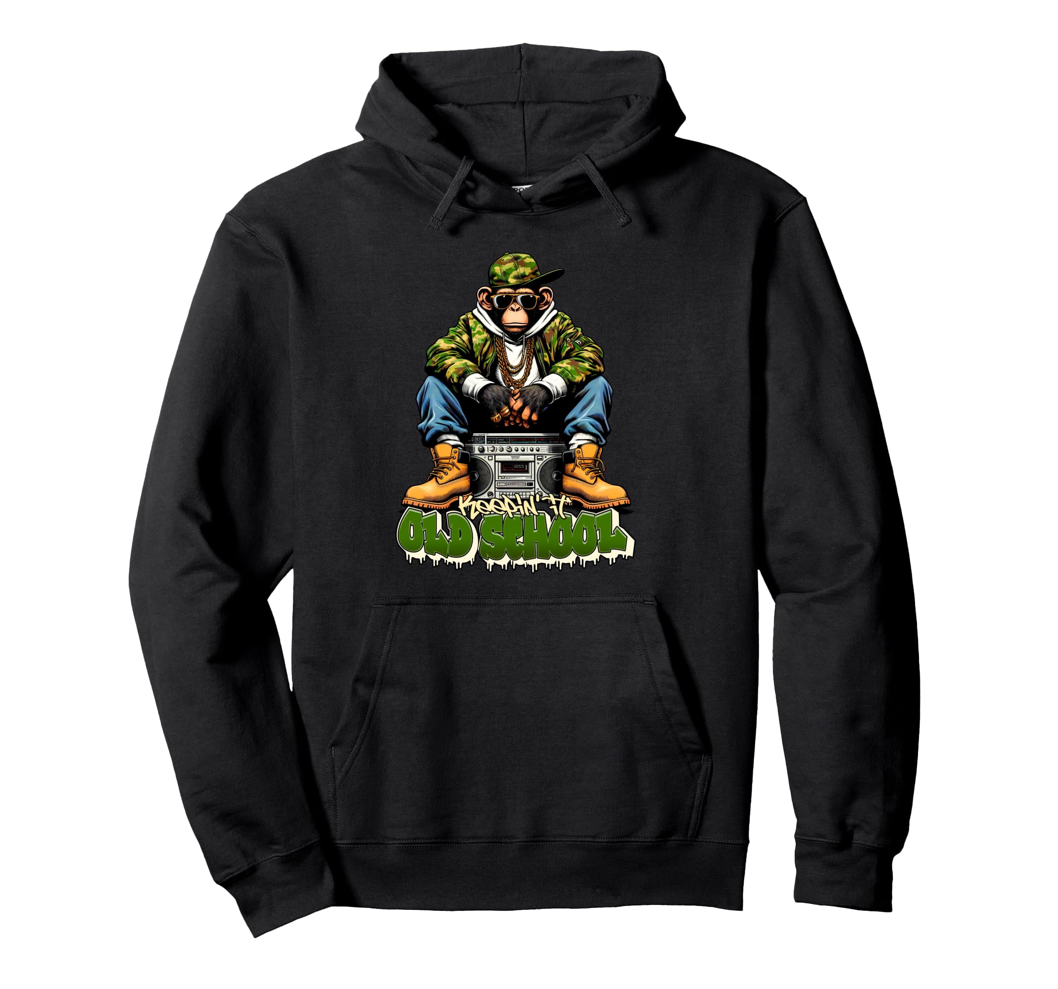 Keeping It Old School Hip Hop Hoodie - Casual Everyday Wear Men Women - T-Shirt, Sweatshirt, Hoodie
