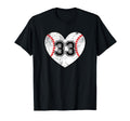 Baseball Heart Player 33 Baseball Mom Dad T-Shirt - Trendy Graphic Unisex - T-Shirt, Sweatshirt, Hoodie