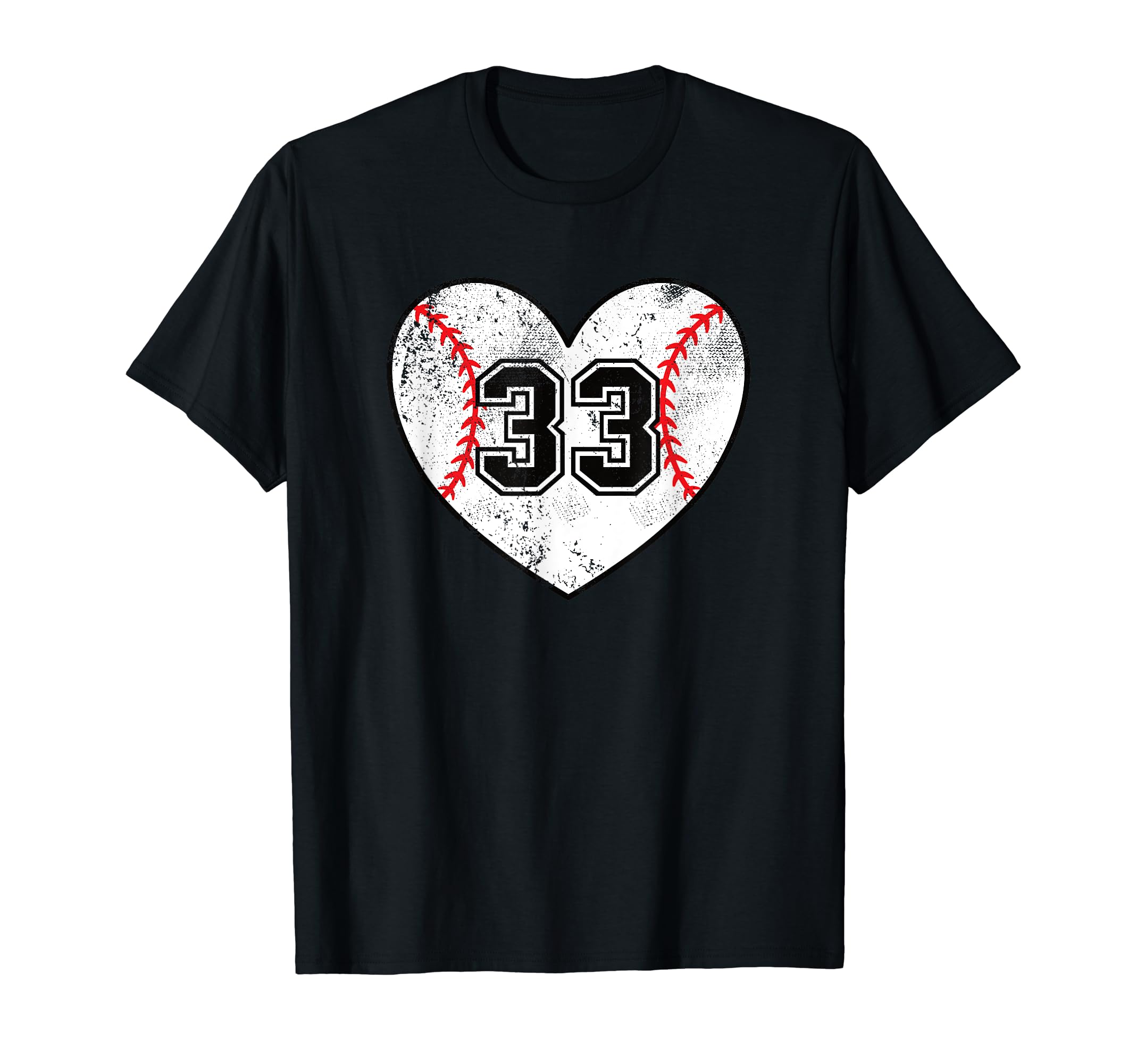 Baseball Heart Player 33 Baseball Mom Dad T-Shirt - Trendy Graphic Unisex - T-Shirt, Sweatshirt, Hoodie
