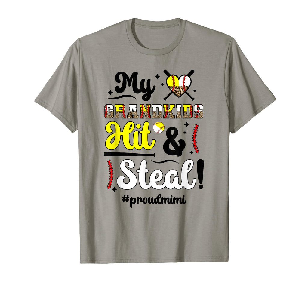 Grandkids Hit Steal Baseball Softball T-Shirt - Novelty Apparel for Adults - T-Shirt, Sweatshirt, Hoodie