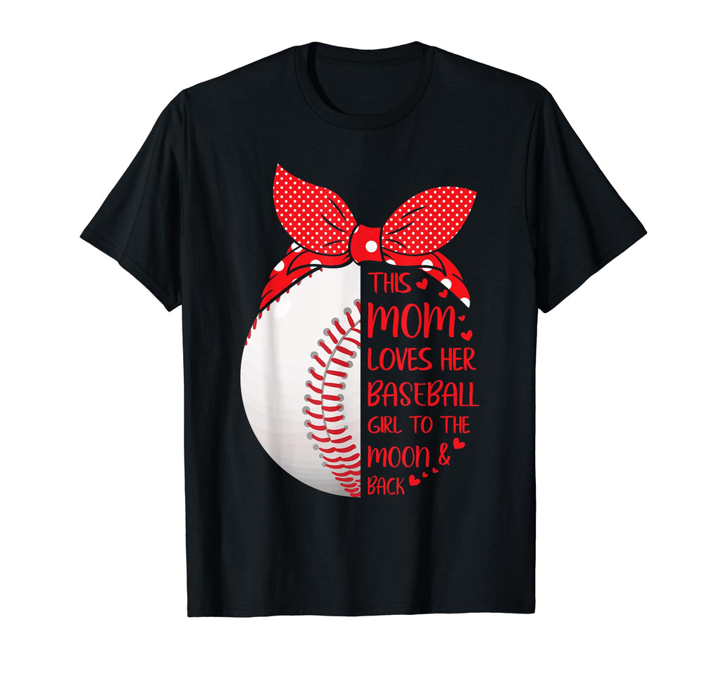 This Mom Loves Her Baseball To Moon T-Shirt - Trendy Graphic for Adults - T-Shirt, Sweatshirt, Hoodie