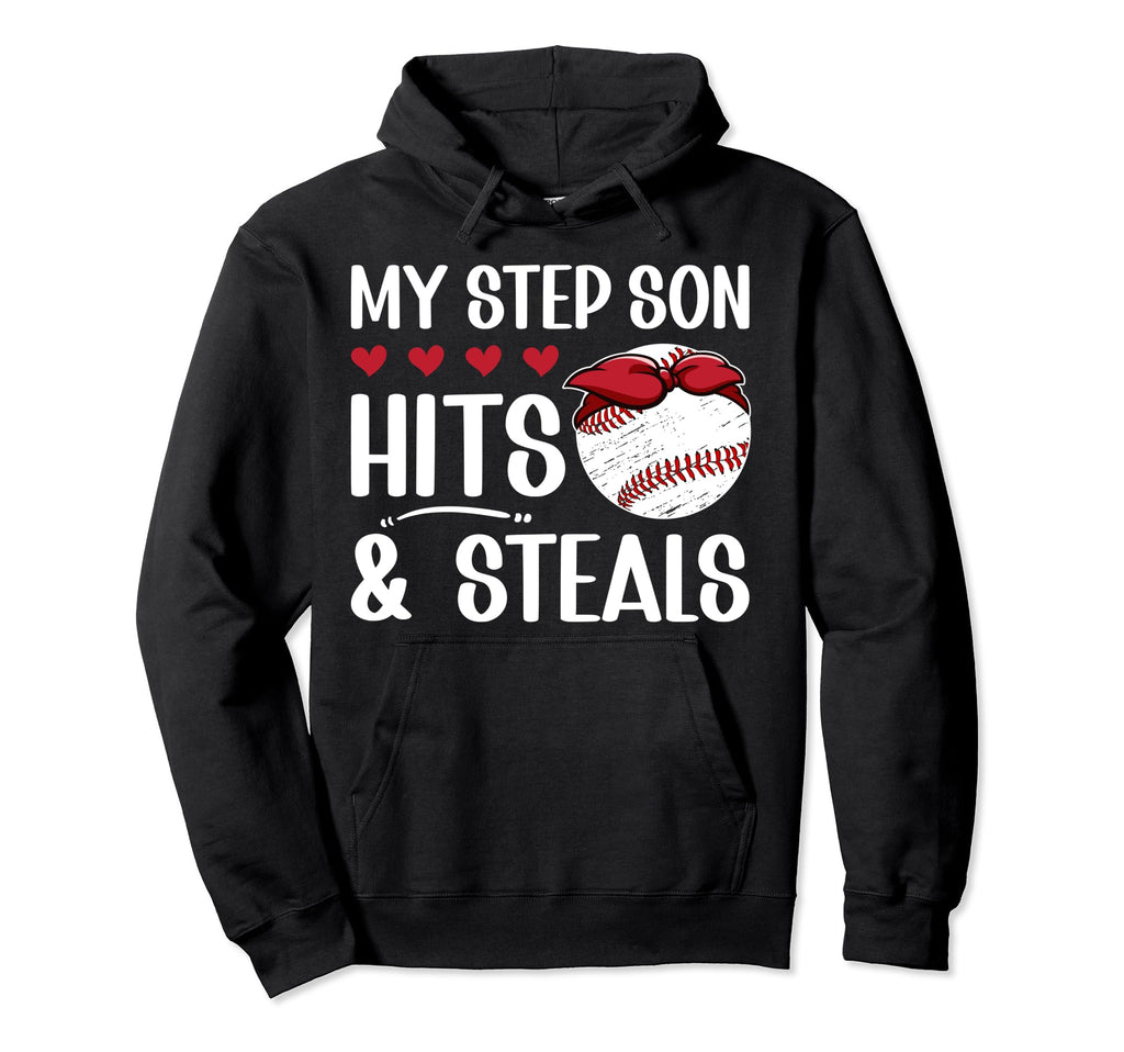 My Step Son Baseball Step Mom Baseball Hoodie - Unique Graphic Men Women - T-Shirt, Sweatshirt, Hoodie