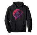 Lion Vaporwave Aesthetic Synthwave Hoodie - Custom Art Print for Adults - T-Shirt, Sweatshirt, Hoodie