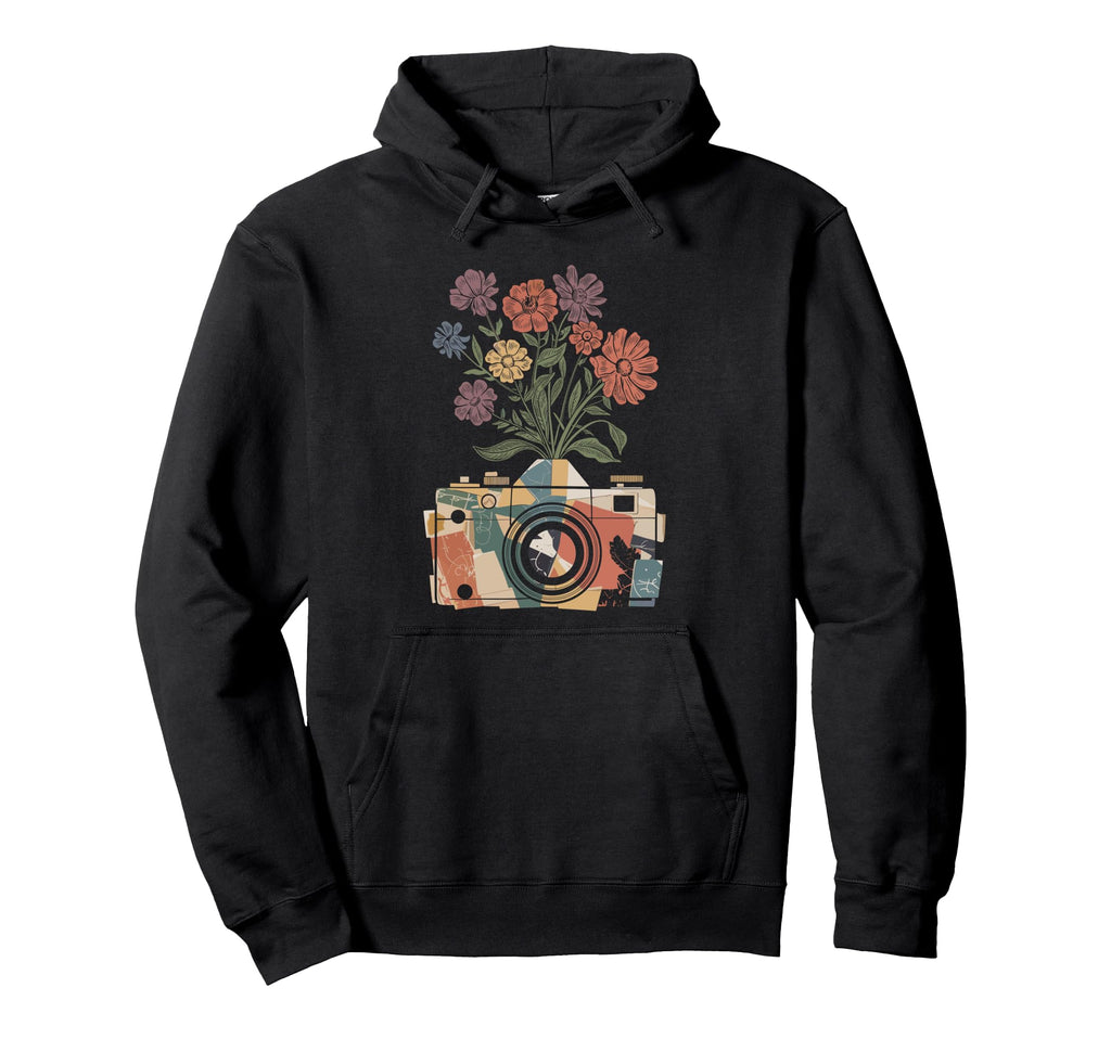 Camera Photography Art Floral Hoodie - Streetwear Style Men Women - T-Shirt, Sweatshirt, Hoodie
