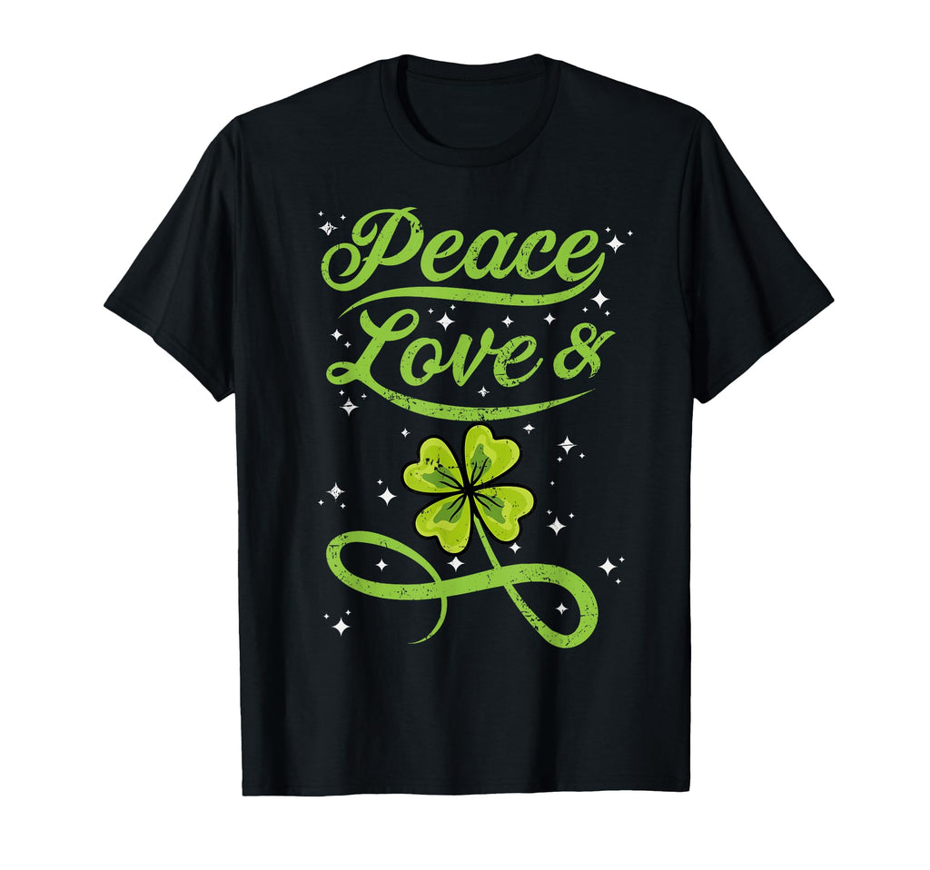 St Patricks Day Irish Peace Love T-Shirt - Casual Everyday Wear for Adults - T-Shirt, Sweatshirt, Hoodie