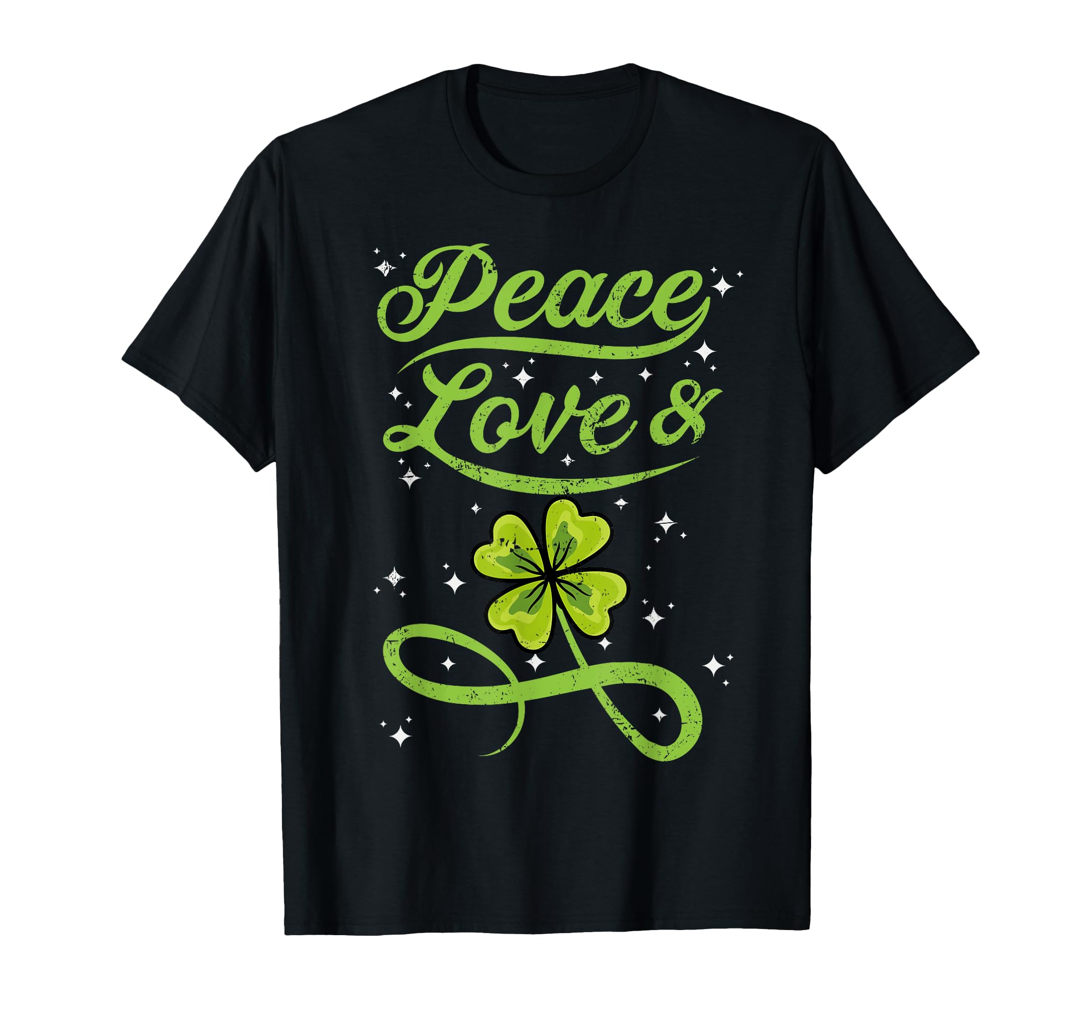 St Patricks Day Irish Peace Love T-Shirt - Casual Everyday Wear for Adults - T-Shirt, Sweatshirt, Hoodie