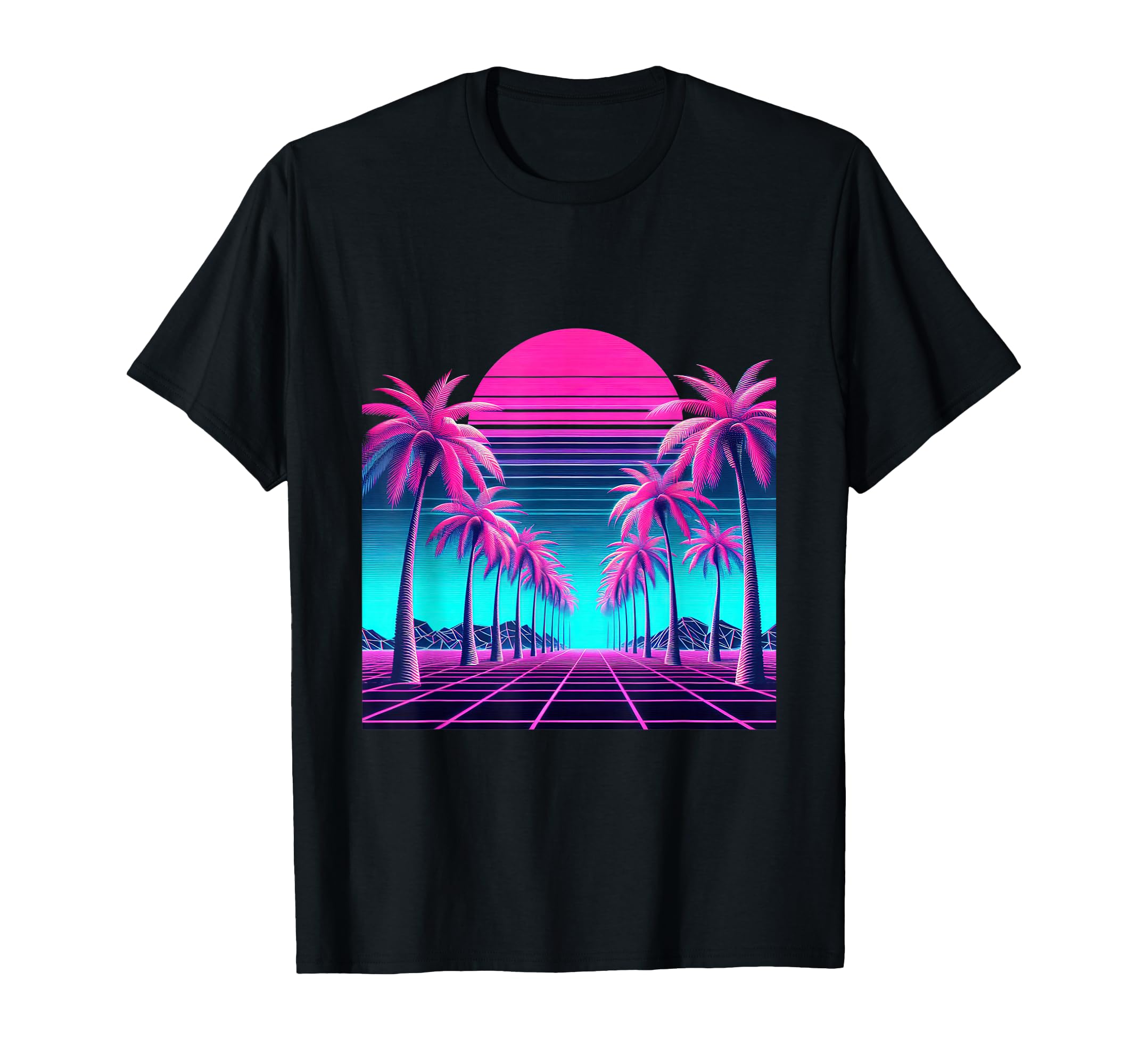 80S Vaporwave Synthwave Palm Tree T-Shirt - Unique Graphic for Adults - T-Shirt, Sweatshirt, Hoodie