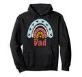 Dad Birthday Rainbow Boho Dad Hoodie - Graphic Print Men Women - T-Shirt, Sweatshirt, Hoodie