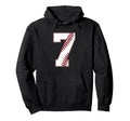 Distressed Baseball Jersey Number 7 Hoodie - Unique Graphic for Adults - T-Shirt, Sweatshirt, Hoodie