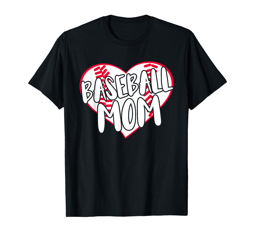 Funny Baseball Mom Heart T-Shirt - Unique Graphic Unisex - T-Shirt, Sweatshirt, Hoodie