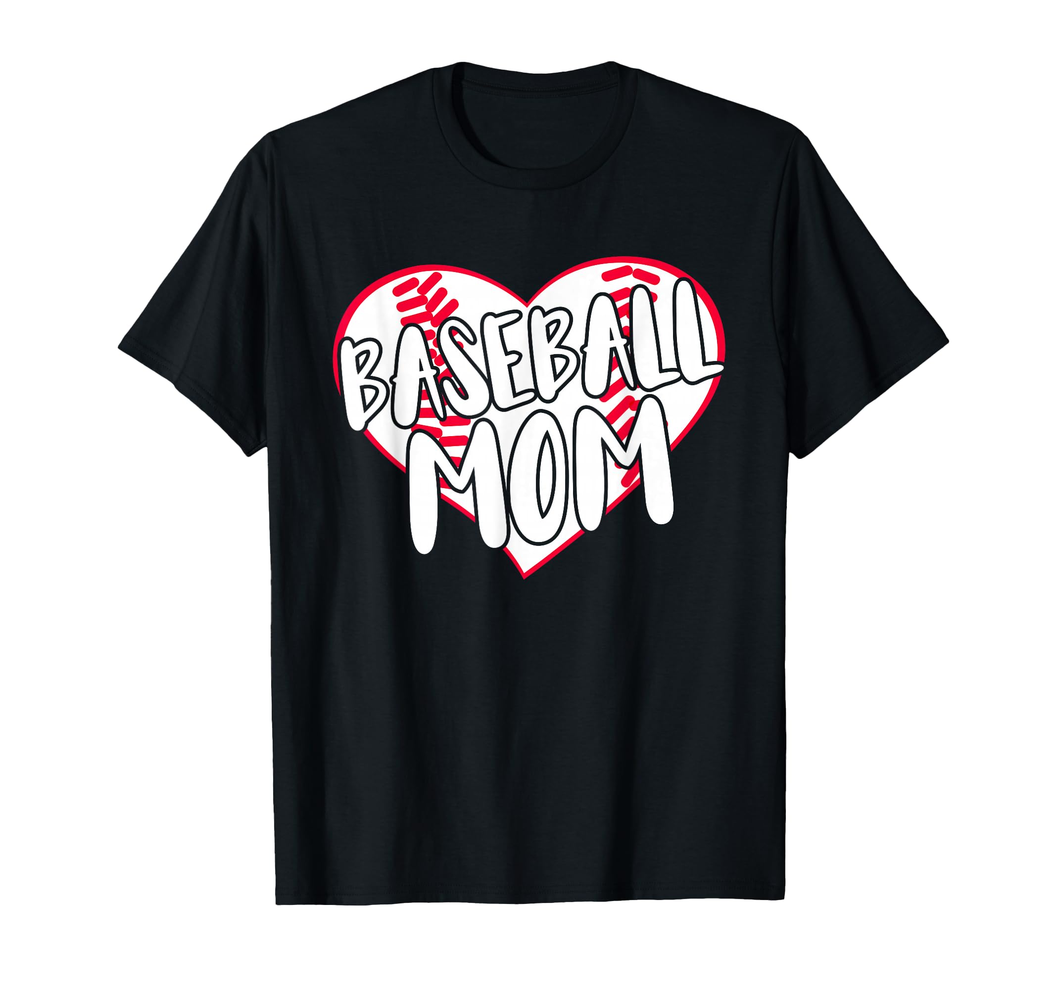 Funny Baseball Mom Heart T-Shirt - Unique Graphic Unisex - T-Shirt, Sweatshirt, Hoodie