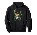 Funny Rock Frog Guitar Player Cartoon Hoodie - Minimalist Print for Adults - T-Shirt, Sweatshirt, Hoodie