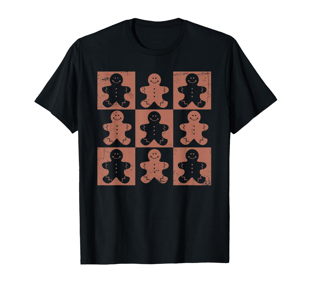 Gifts Gingerbread Checkered Gingerbread T-Shirt - Graphic Print for Adults - T-Shirt, Sweatshirt, Hoodie