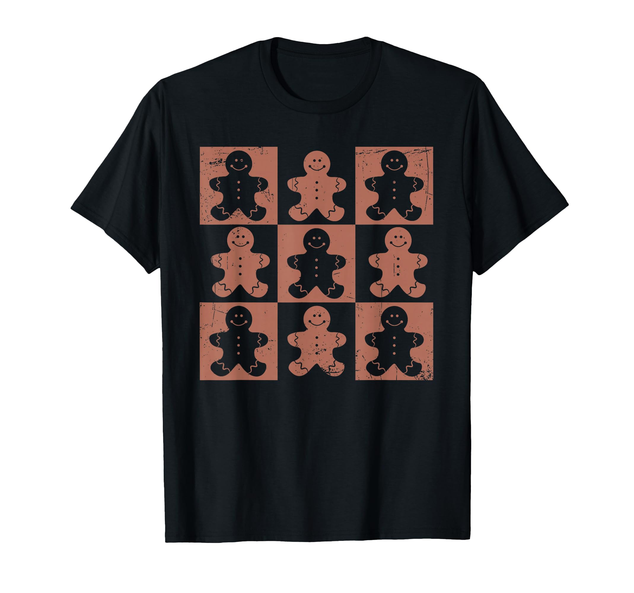 Gifts Gingerbread Checkered Gingerbread T-Shirt - Graphic Print for Adults - T-Shirt, Sweatshirt, Hoodie