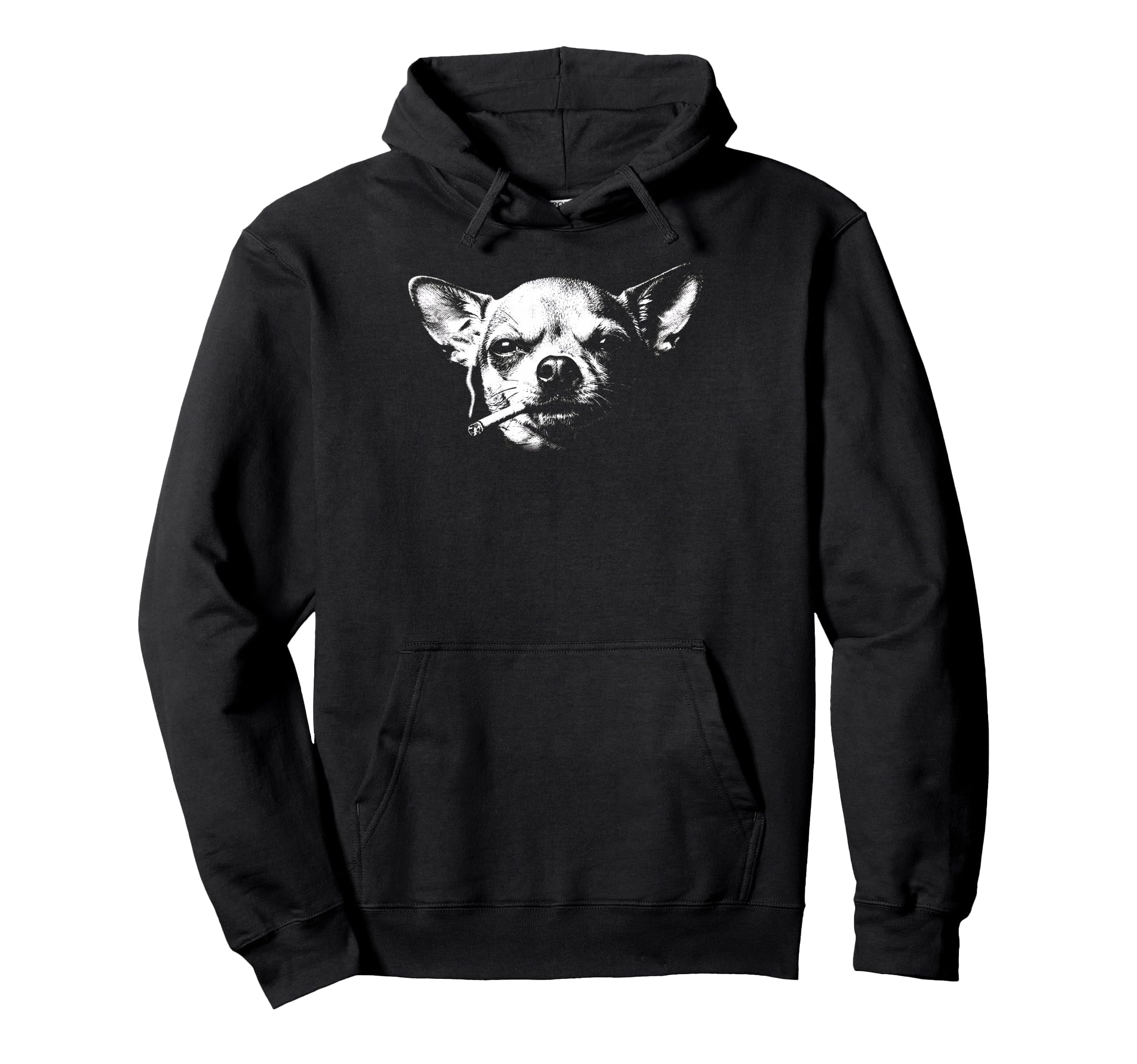 Smoking Chihuahua Y2K Grunge Aesthetic Hoodie - Novelty Apparel for Adults - T-Shirt, Sweatshirt, Hoodie