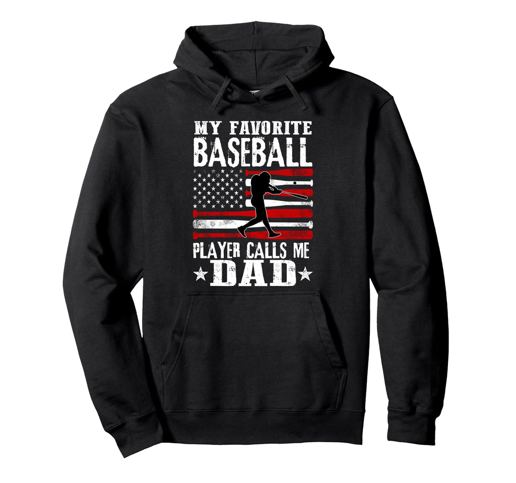 Baseball Dad Player American Flag Hoodie - Streetwear Style Men Women - T-Shirt, Sweatshirt, Hoodie