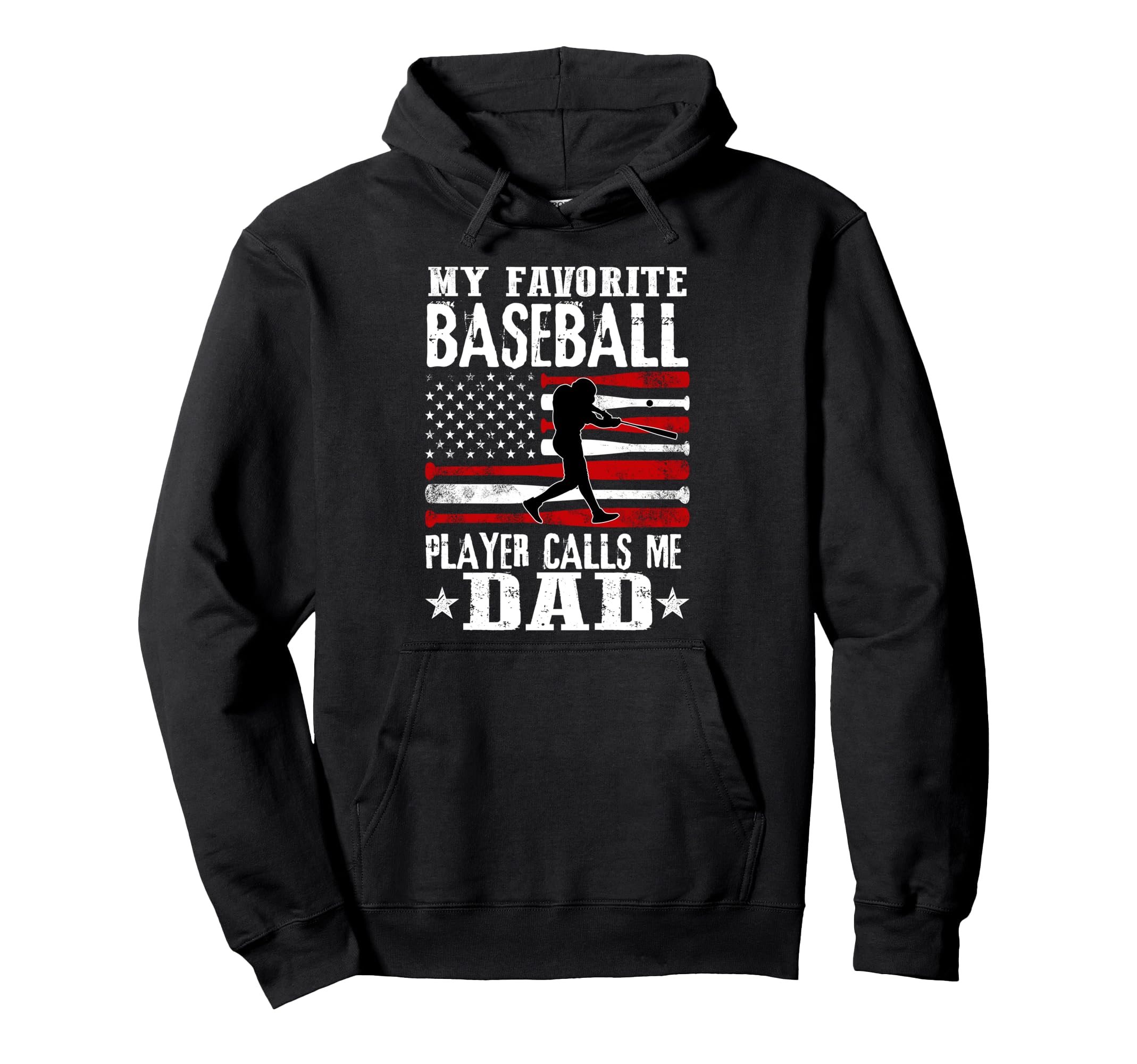 Baseball Dad Player American Flag Hoodie - Streetwear Style Men Women - T-Shirt, Sweatshirt, Hoodie
