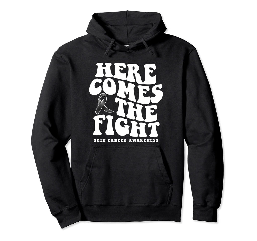 Skin Cancer Awareness Groovy Boho Cancer Hoodie - Unique Graphic Unisex - T-Shirt, Sweatshirt, Hoodie