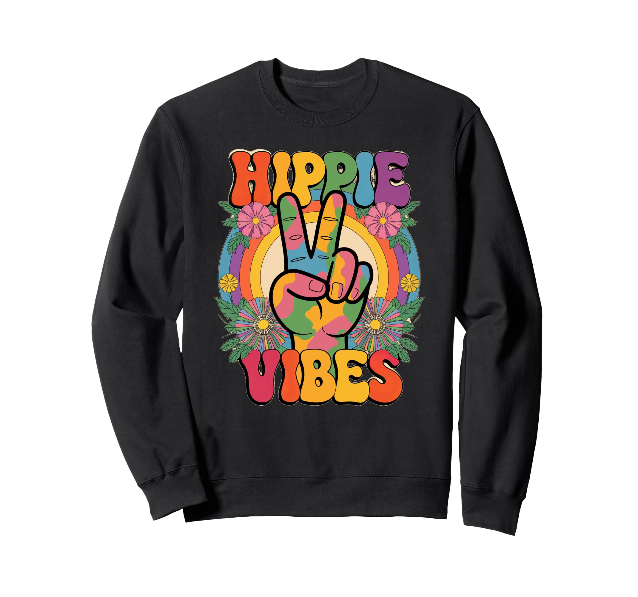 Groovy Hippie Vibes Flower Power Party Sweatshirt - Custom Art Print Unisex - T-Shirt, Sweatshirt, Hoodie
