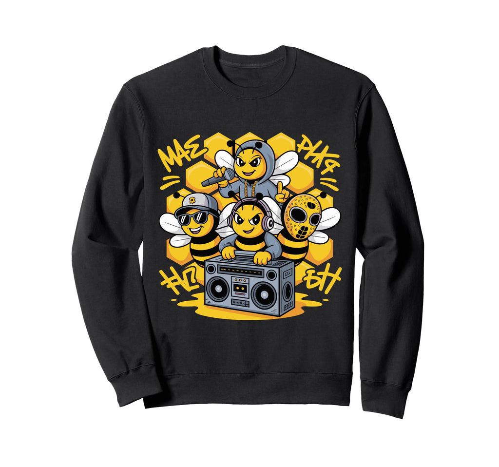 Bees Hip Hop Dance Crew Old Sweatshirt - Minimalist Print for Adults - T-Shirt, Sweatshirt, Hoodie