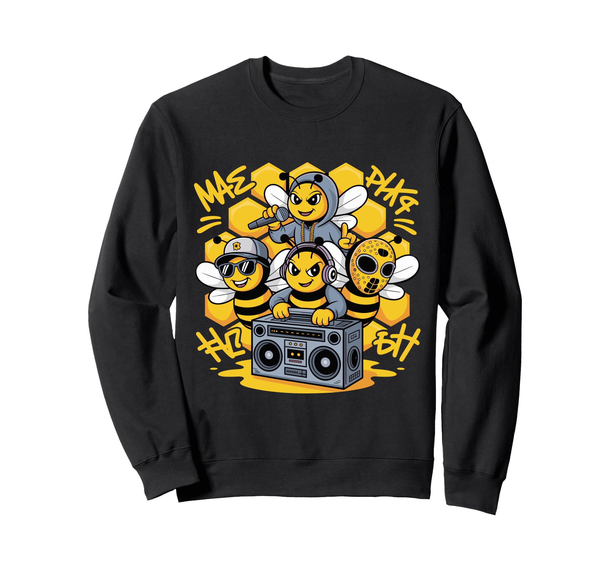Bees Hip Hop Dance Crew Old Sweatshirt - Minimalist Print for Adults - T-Shirt, Sweatshirt, Hoodie