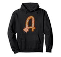 Boho Groovy Floral Letter Initial Hoodie - Graphic Print Men Women - T-Shirt, Sweatshirt, Hoodie