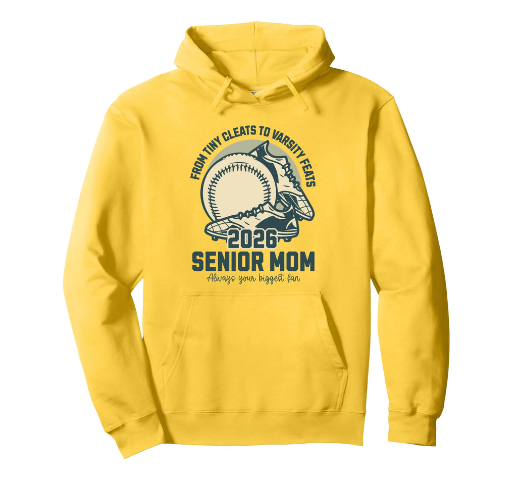 Baseball Senior Mom 2026 Tiny Cleats Hoodie - Minimalist Print Unisex - T-Shirt, Sweatshirt, Hoodie