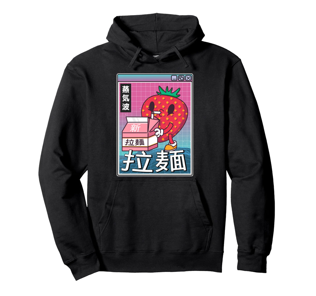 Strawberry Milk Carton Kawaii Hoodie - Casual Everyday Wear for Adults - T-Shirt, Sweatshirt, Hoodie