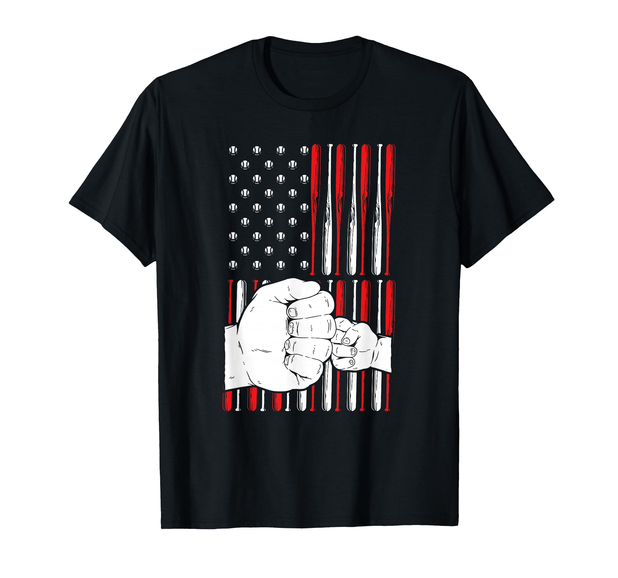 Baseball Dad And Son American Flag T-Shirt - Casual Everyday Wear Unisex - T-Shirt, Sweatshirt, Hoodie