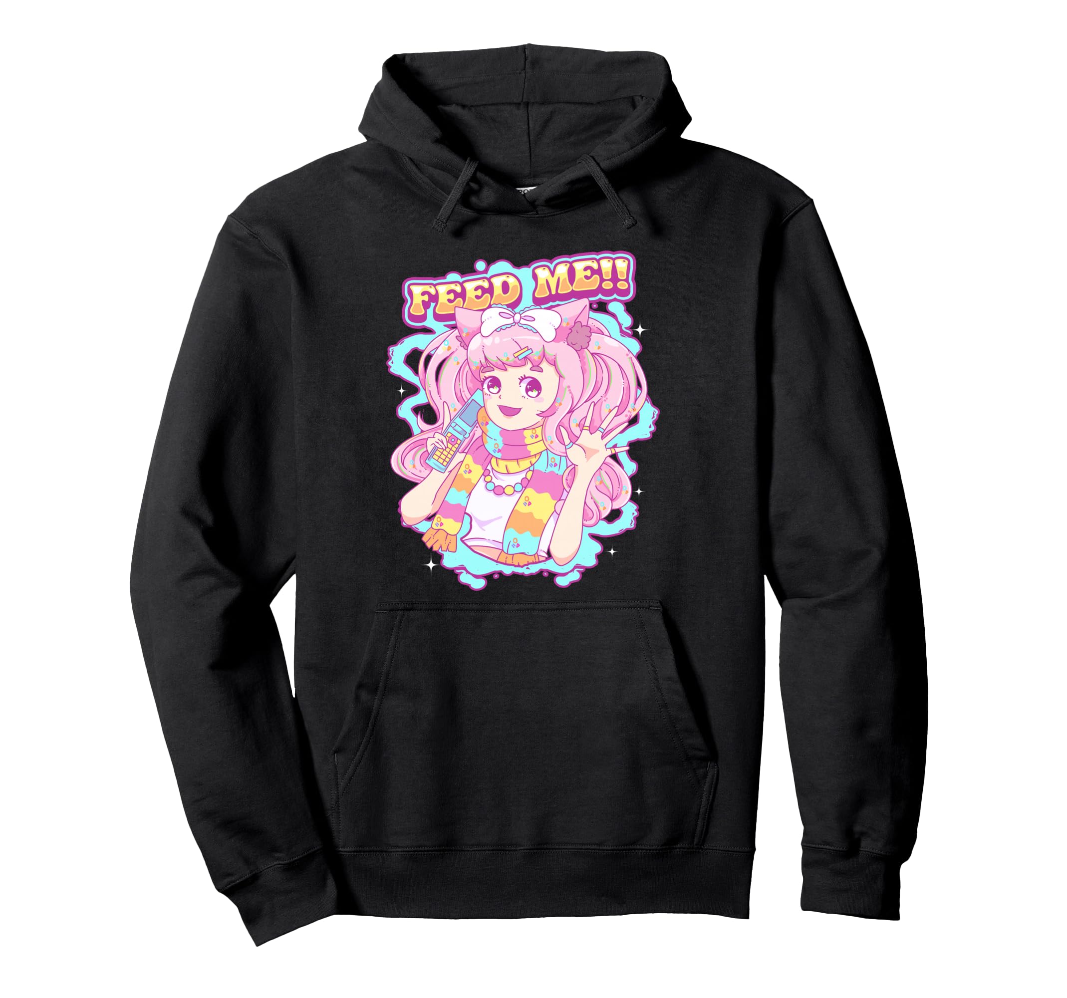 Feed Me Kawaii Anime Harajuku Pastel Hoodie - Custom Art Print Men Women - T-Shirt, Sweatshirt, Hoodie