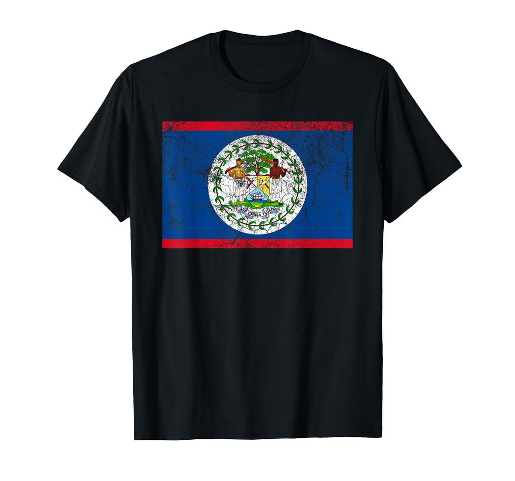 Flag Belize Distressed T-Shirt - Minimalist Print Unisex - T-Shirt, Sweatshirt, Hoodie