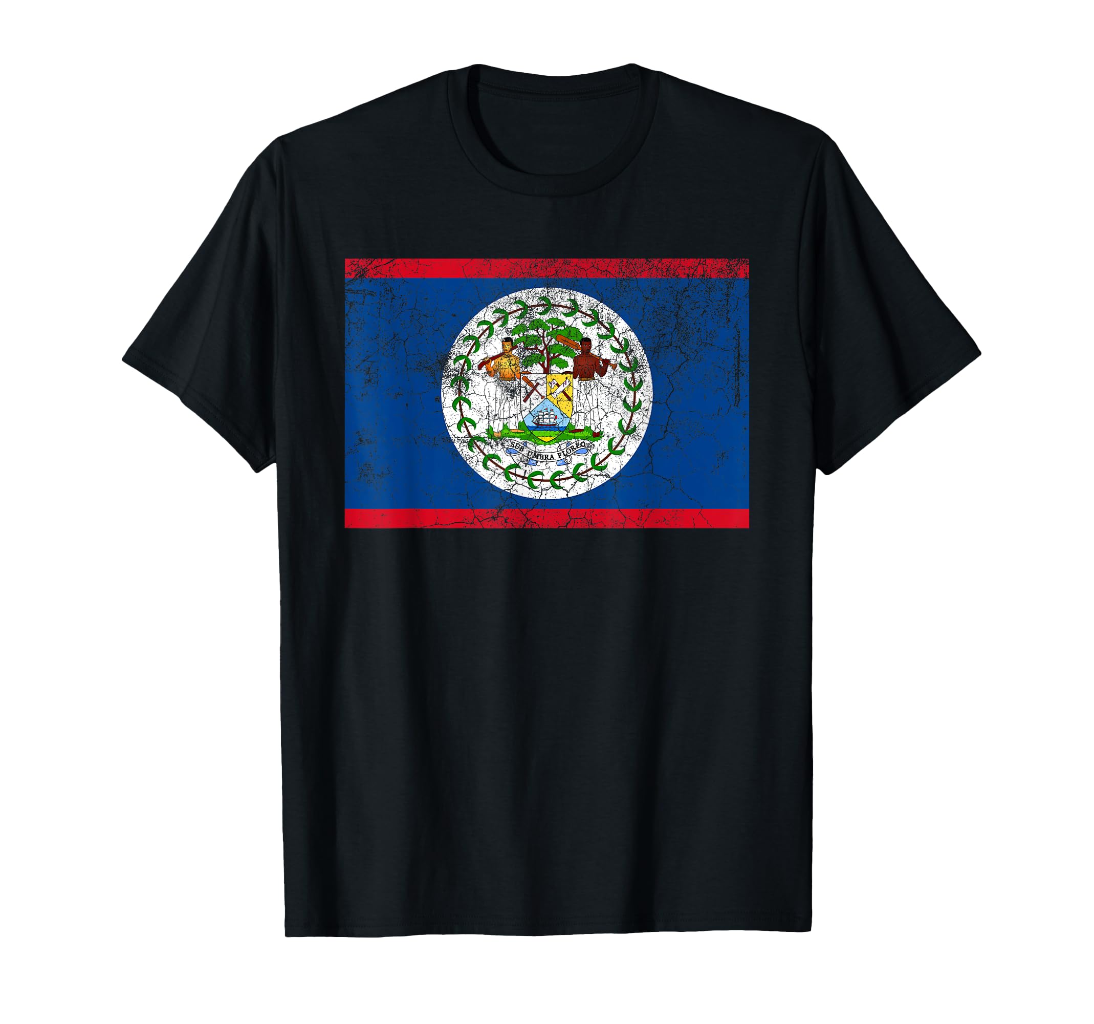Flag Belize Distressed T-Shirt - Minimalist Print Unisex - T-Shirt, Sweatshirt, Hoodie