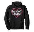 Baseball Auntie Heart Baseball Family Hoodie - Unique Graphic Men Women - T-Shirt, Sweatshirt, Hoodie