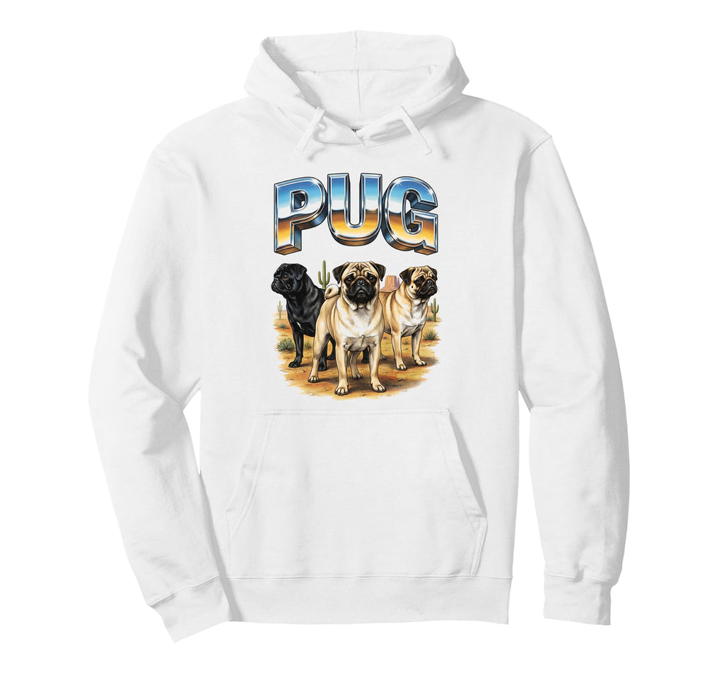 Pug 90S Dog Lover 80S Pug Owner Pug Hoodie - Trendy Graphic for Adults - T-Shirt, Sweatshirt, Hoodie