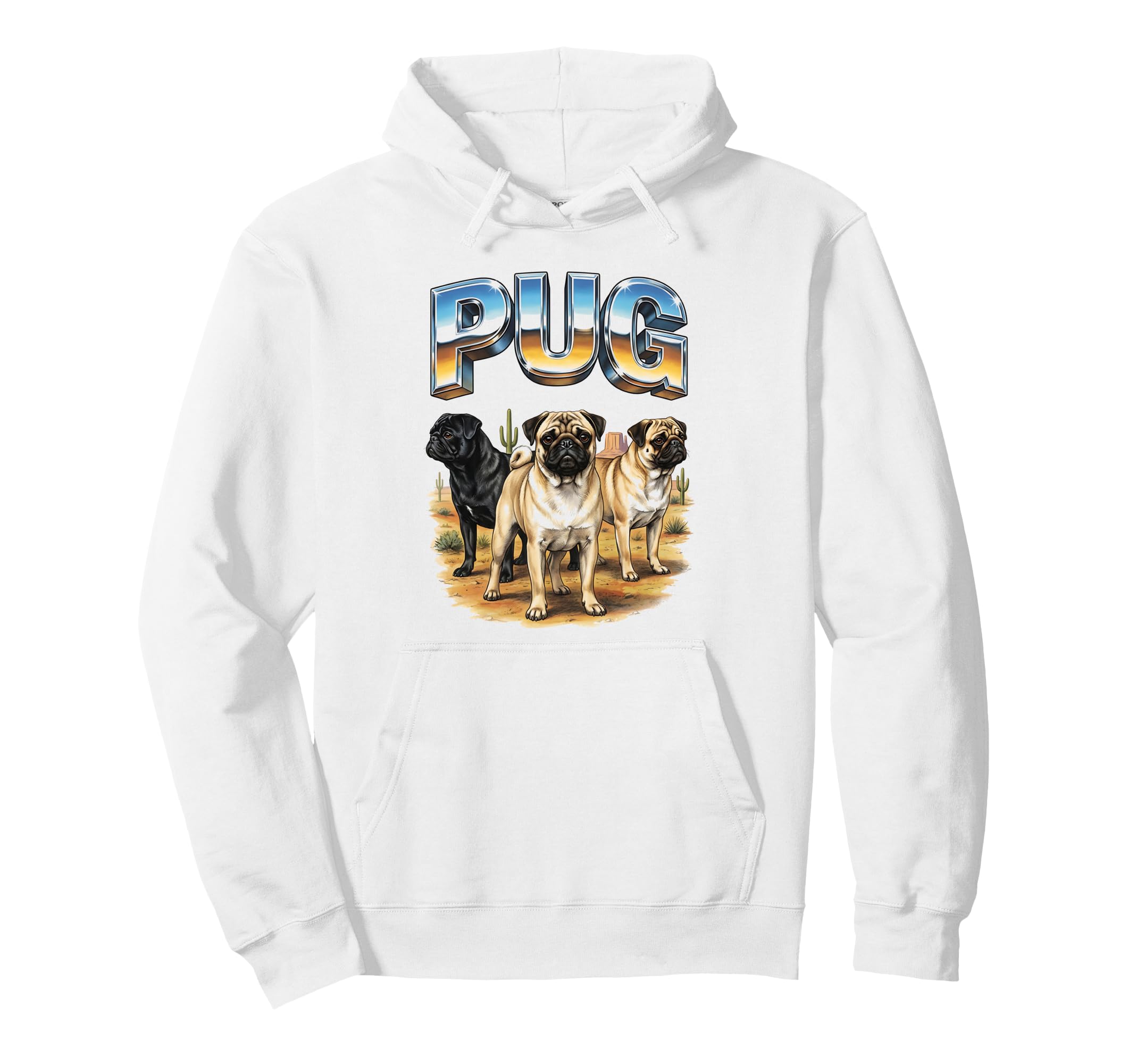 Pug 90S Dog Lover 80S Pug Owner Pug Hoodie - Trendy Graphic for Adults - T-Shirt, Sweatshirt, Hoodie
