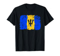 Barbados Flag Distressed T-Shirt - Aesthetic Graphic Men Women - T-Shirt, Sweatshirt, Hoodie
