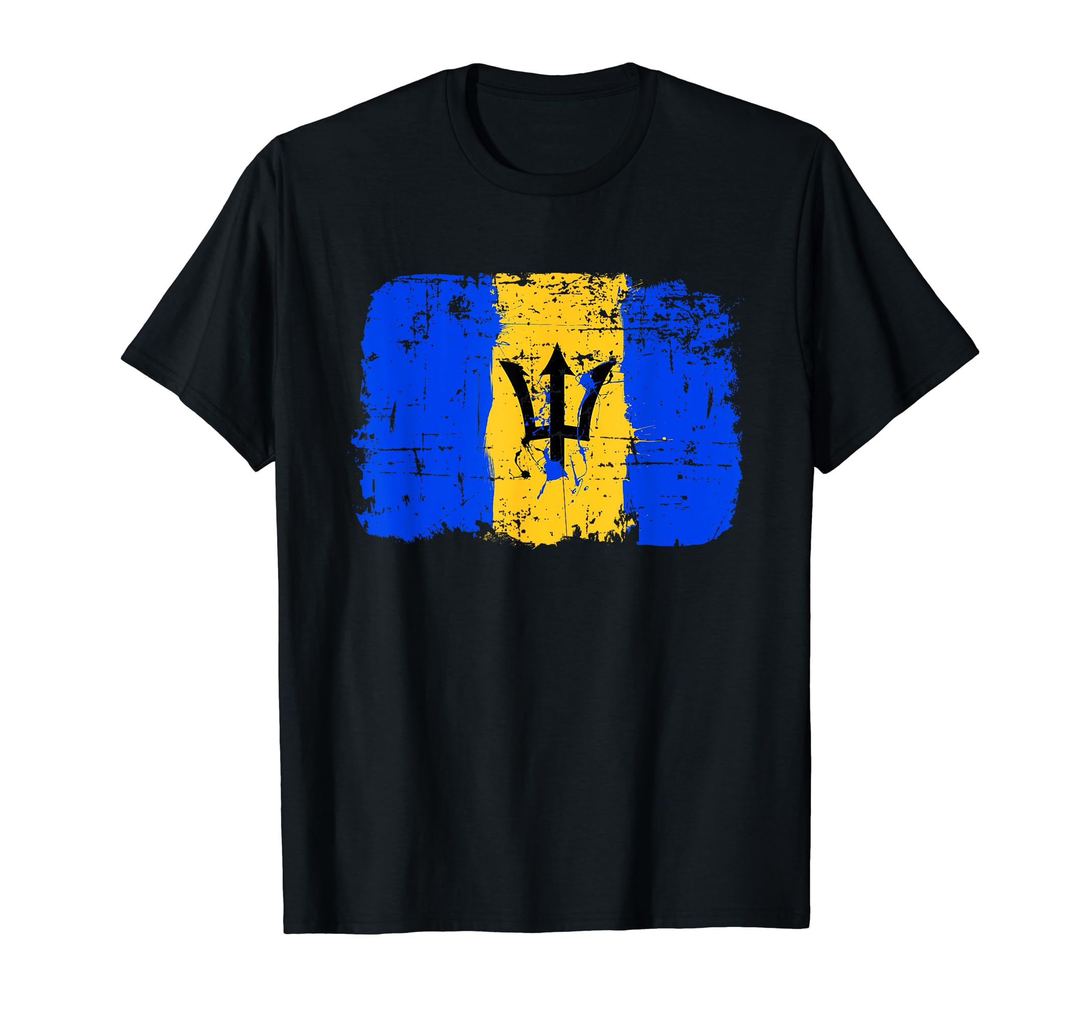 Barbados Flag Distressed T-Shirt - Aesthetic Graphic Men Women - T-Shirt, Sweatshirt, Hoodie