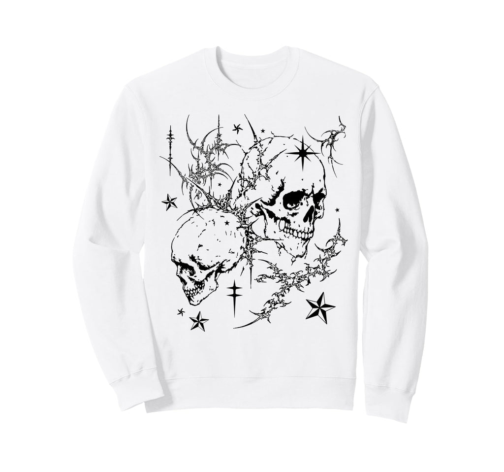 Skull Y2K Grunge Goth Alt Sigilism Sweatshirt - Unique Graphic Unisex - T-Shirt, Sweatshirt, Hoodie