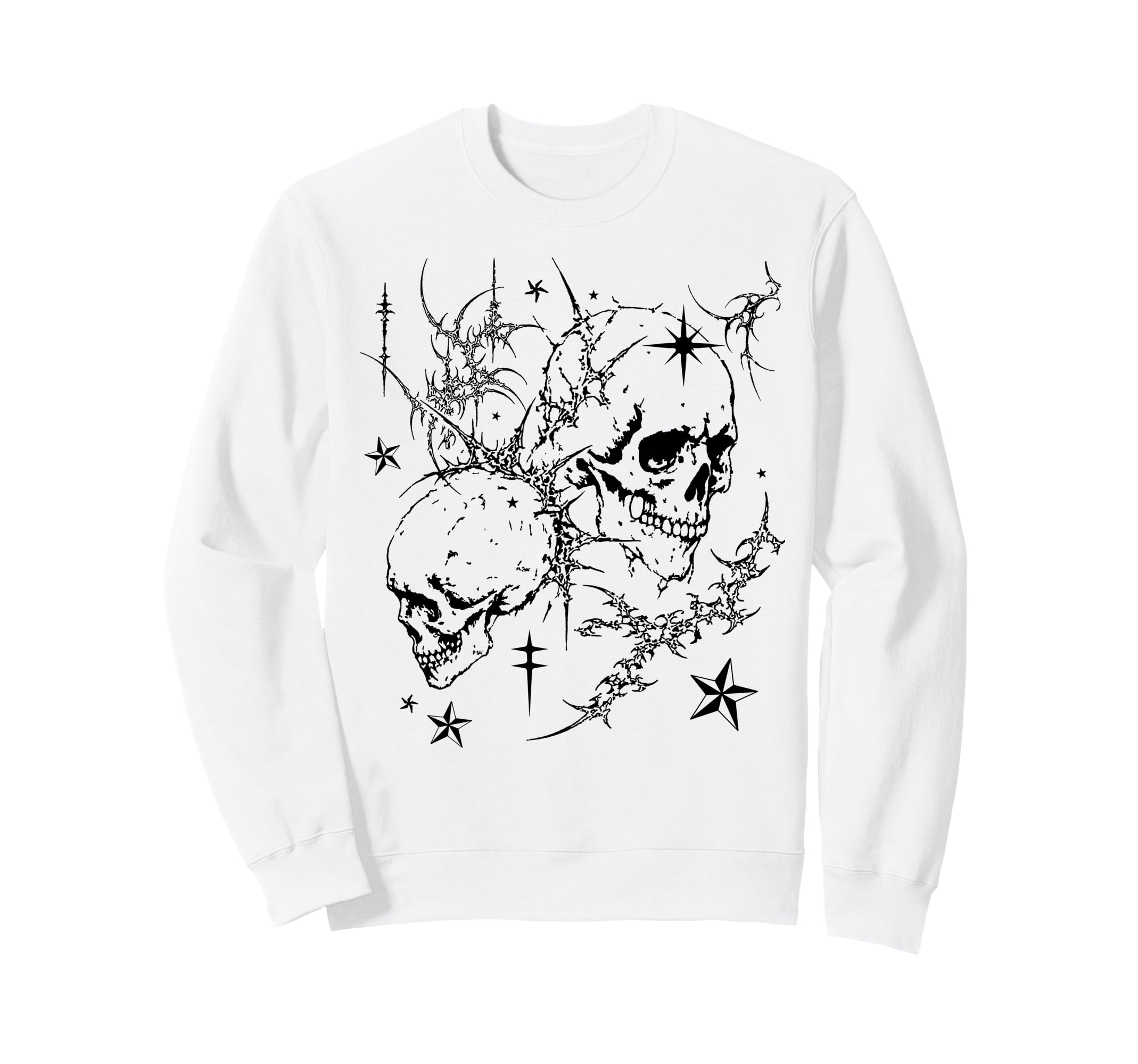 Skull Y2K Grunge Goth Alt Sigilism Sweatshirt - Unique Graphic Unisex - T-Shirt, Sweatshirt, Hoodie