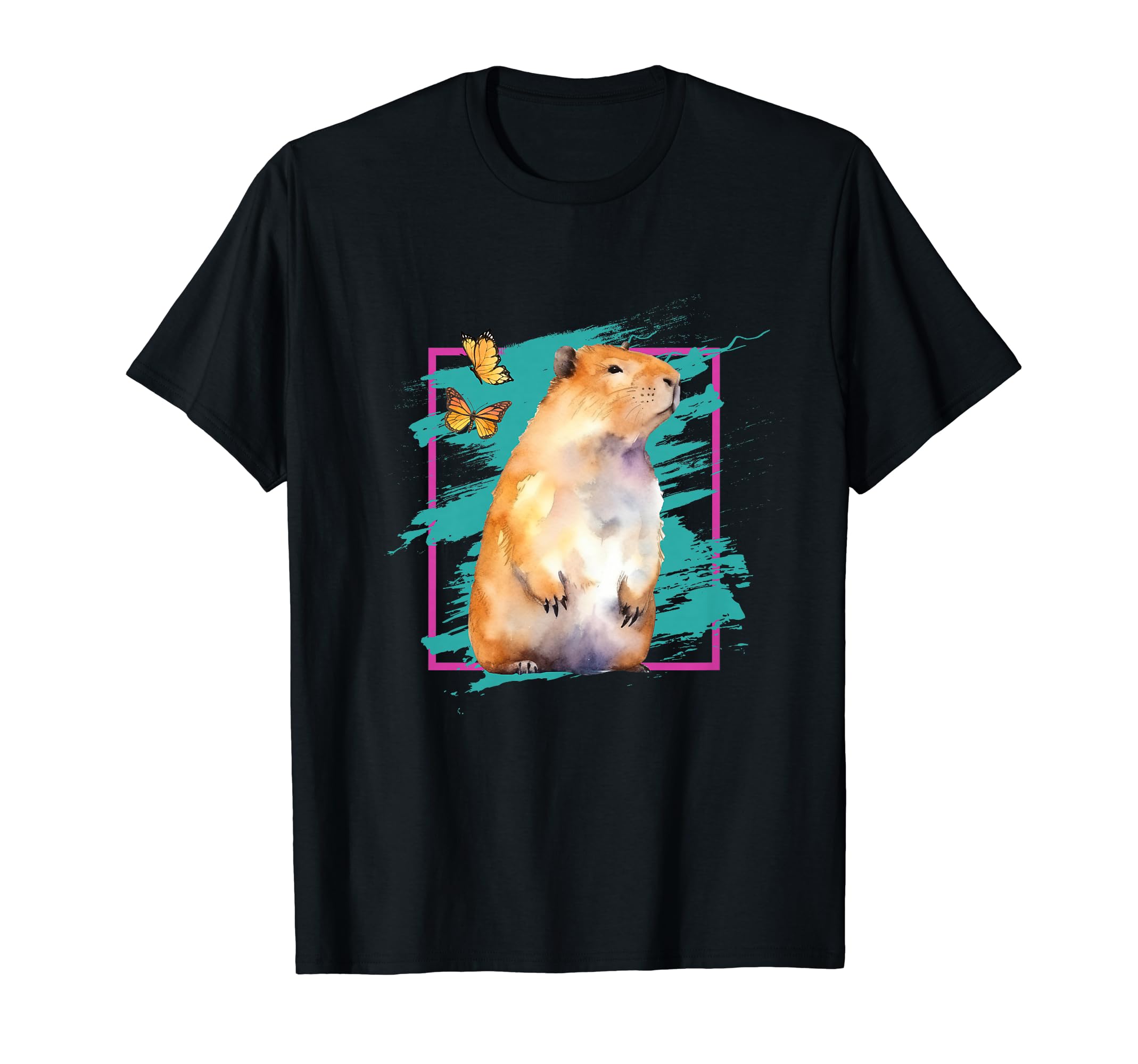 Capybara Y2K 90S Aesthetic Butterflies T-Shirt - Novelty Apparel Men Women - T-Shirt, Sweatshirt, Hoodie
