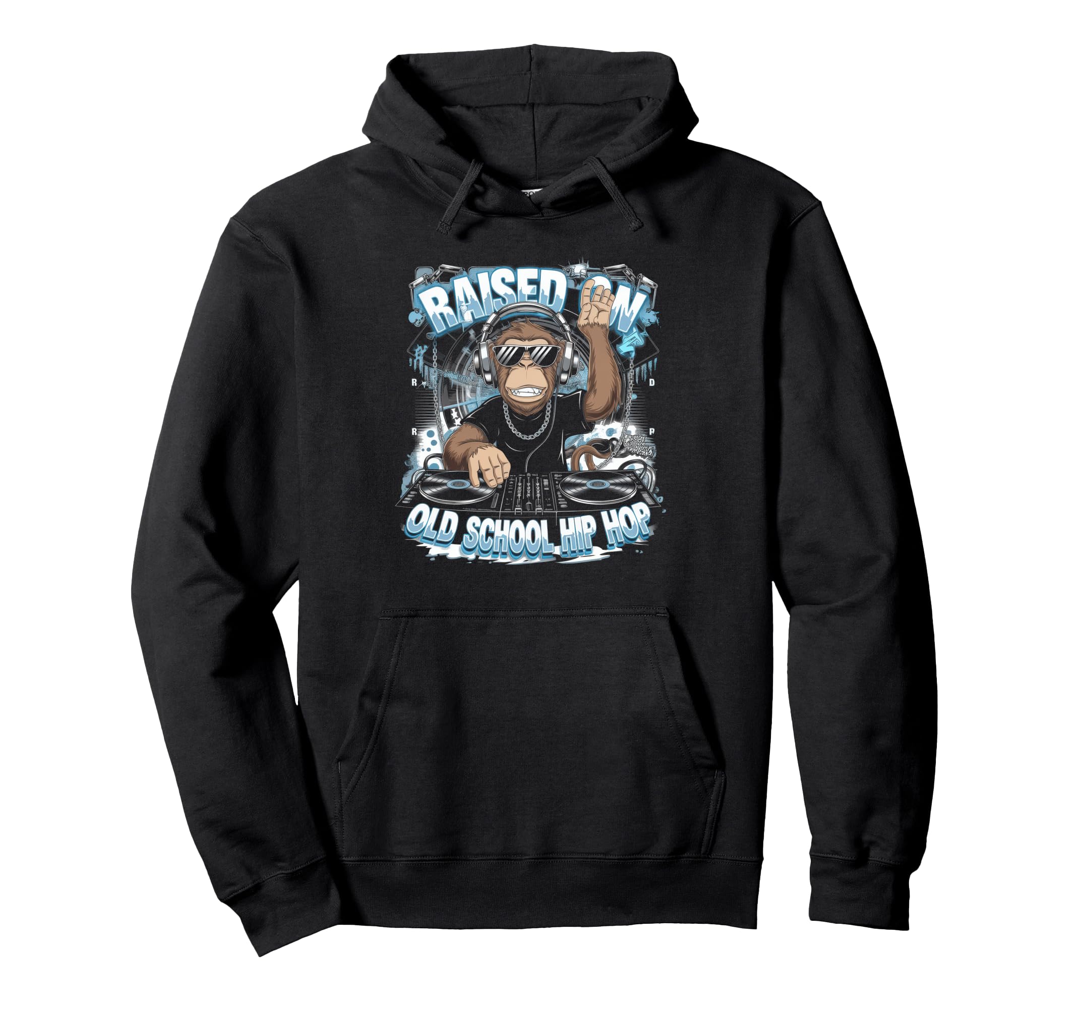 Raised Old School Graffiti Rap Hip Hop Hoodie - Trendy Graphic Unisex - T-Shirt, Sweatshirt, Hoodie
