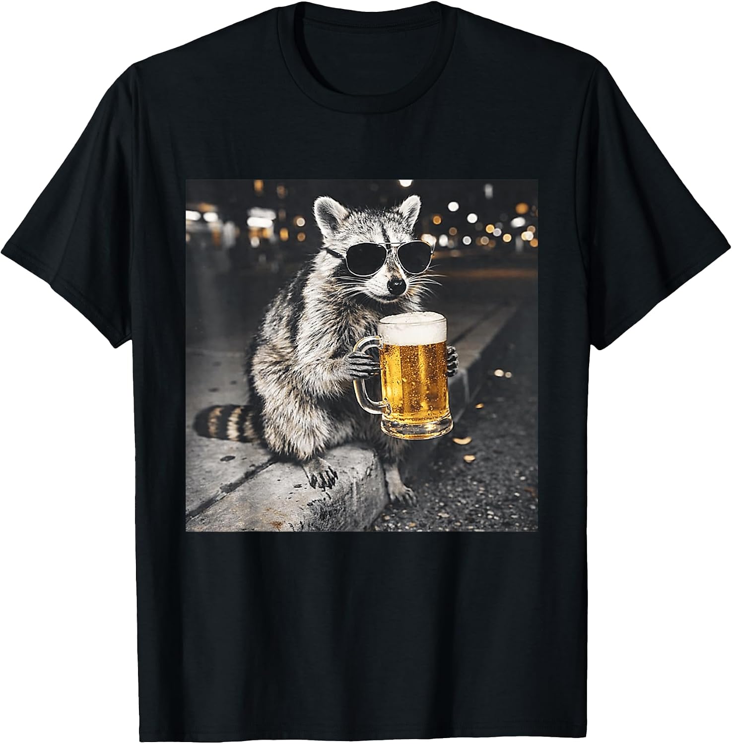 Funny Raccoon Drinking Beer Meme - Adult & Kids T-Shirts, Sweatshirts & Hoodies apparel design preview 1