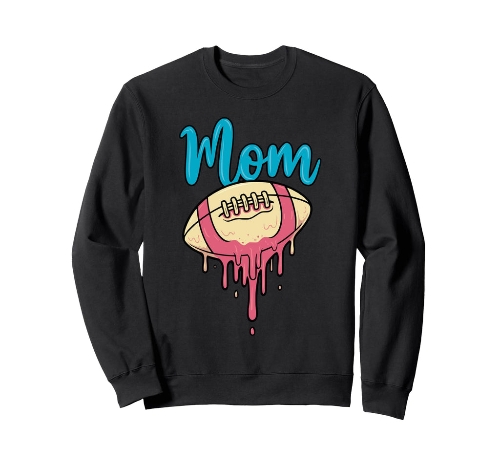Dripping Football Mom Neon Creamy Sweatshirt - Novelty Apparel Unisex - T-Shirt, Sweatshirt, Hoodie