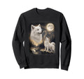 Samoyed Dog Howling To Moon 90S Sweatshirt - Minimalist Print Unisex - T-Shirt, Sweatshirt, Hoodie