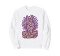 Peace Love Cure Purple Butterfly Groovy Sweatshirt - Unique Graphic Unisex - T-Shirt, Sweatshirt, Hoodie
